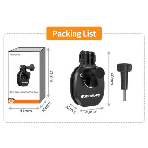 Motorcycle Windshield Mount for DJI Osmo Nano/360/Action 5 Pro/GoPro 13/Pocket 3 Aluminum Alloy Clip for Insta360 Go Ultra X5
