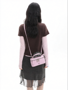 JANDRESS | Original Hepburn Girl Lazy Pink Purple Handheld Square Bag