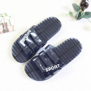 New Crystal Slippers Mens Soft and Comfortable Household Plastic Sandals Hotel Bathroom Non-Slip Deodorant Flip-Flops Flat Bottom