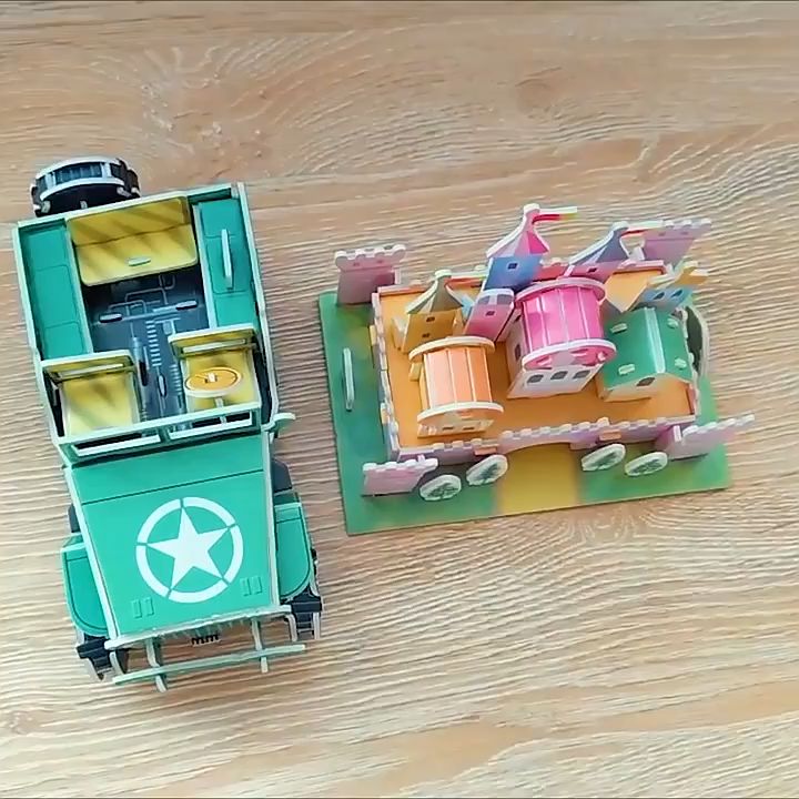 Đồ Chơi Xếp Hình Ngôi Nhà , Máy Bay 3D Bằng Bìa Xốp Cho Bé - Bộ Mô hình 3D Bằng Xốp Giấy Tự Lắp Ráp Giúp Bé Phát Triển Tư Duy