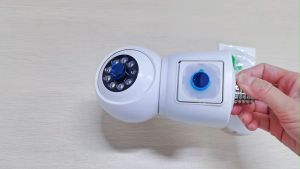 Hamrol 4K 8MP E27 Dual Lens Light Bulb PTZ WIFI Camera Two Way Audio Indoor Home Wireless Camera Network Remote CCTV iCsee