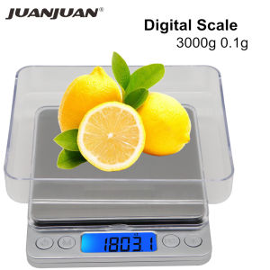 juan juan | 3000g 0.1g Electronic Scale LCD Display 3kg Digital Jewelry Weighing Weight Balance Platform Scales Mini Food Balance