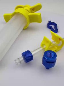 1Set Bicycle Tubeless Tire Sealant Injector Repair Tool with 4-in-1 Nozzle Wrench for Schrader & Presta Aluminum Alloy Joints