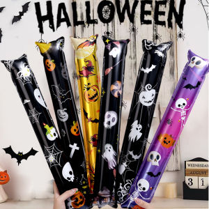 ไม้ลูกโป่งฟอยล์สยองขวัญลายผีแมงมุมกะโหลกศีรษะฟักทองฮาโลวีนอุปกรณ์ของตกแต่งงานปาร์ตี้วันฮัลโลวีน10ชิ้น