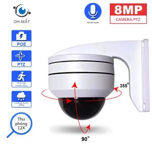 Camera IP PTZ 4K HD POE Zoom Quang Học 12X/10X Ngoài Trời Chống Nước 5MP Camera An Ninh Giám Sát Dạng Dome Cho Gia Đình