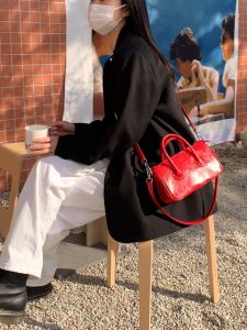 Fatty Womens Crossbody Bag Spring Summer Bright Color Versatile Handbag Soft PU Leather Single Shoulder Slant Carry Bag