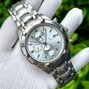 Đồng Hồ Nam size 42mm 6kim niềng xoay máy nhật kính sapphire chống xước dây vỏ thép không rỉ pin rin Nhật đồng hồ 0P