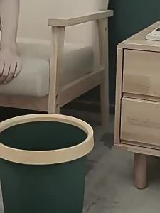 【15L】 Thiết Kế Siêu Tiết Kiệm Không Gian Nhựa PP Loại 1 Smart Home/Thùng Rác Thùng Rác Nắp Bật Nhấn Nút-yoga150