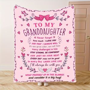 VIKAMA Grandmothers Love Bow Blanket Is Soft And Skin Friendly Without Shedding Hair a Gift For Grandparents And Grandchildren