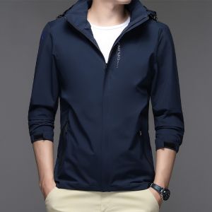 ROMON | Lomond Mens Short Casual Outdoor Jacket Windproof Spring Autumn New Style Loose Fit Hooded Workwear Coat Fashion Urban Style