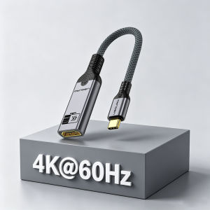 Thunderbolt USB C Male to HDMI Female Adapter 4K 60Hz 2K 144Hz 4K 30Hz Type C to HDMI Cable Connector Audio Sync UHD Plug & Play