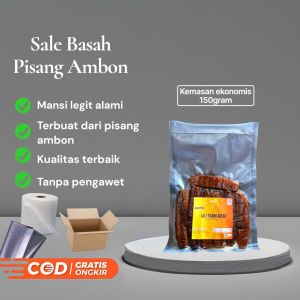 Pisang Basah Ambon Kemasan 150gram - Kemasan ekonomis 150gram terbuat dari pisang ambon kualitas terbaik tanpa pengawet mansi legi alami.