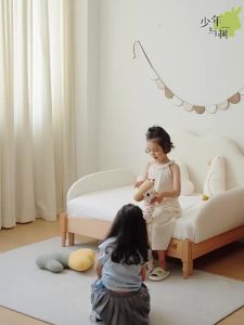 SHAONIANYUSHU | Folding Extendable Childrens Bed Simple Design Soft Padding