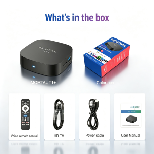Android TV Box T1+ RK3518 8K Ultra HD 8GB RAM 128GB ROM WiFi6 BT54 Voice Assistant 2026 Smart Media Player Set Top Box