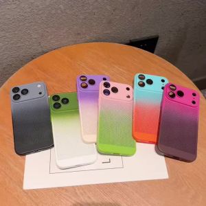 Ốp Lưng PC Cao Cấp Phối Màu Gradient Cho iPhone 17/16/15/14/13/12 Pro Max Air Thiết Kế Mỏng Cứng Cáp Tản Nhiệt Bằng Lưới Thoáng Khí Kèm Bảo Vệ Ống Kính