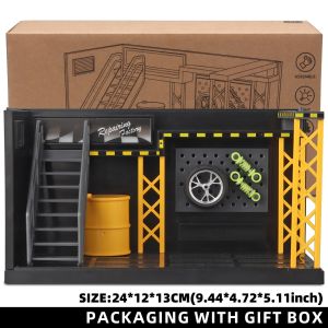 1:24 1:32 Scale Lighting Parking Lot Assembly Toy DlY Scene Collection Display DiecastAlloy Model Car Garage Toy Children Gift