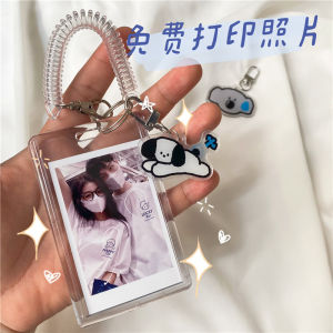Minimalist Transparent Couple Card Holder Acrylic Cartoon Pendant Polaroid Lomo Photo Frame Bus Card Holder Job Card