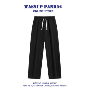 Wassup Panda Japanese Style Loose Straight Leg Casual Pants Mens Spring Autumn Trendy Brand Couples Sporty Trousers