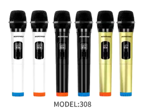 Golden Wireless Microphone Bluetooth UHF Dual Handheld Karaoke Charging Receiver HIFI 150M Range