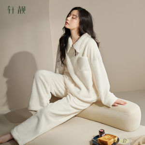 Warm Fleece Pajamas Set Female Winter