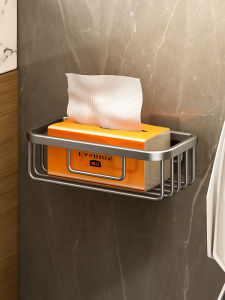 Bathroom Toilet Paper Holder Rack No Drilling Required Wall Mounted Tissue Box Organizer Pure Color Chinese Style Home Cleaning Tool