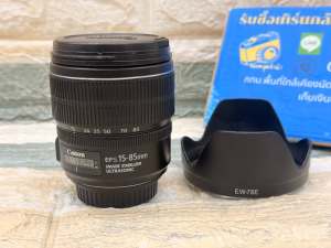 เลนส์กล้องถ่ายรูป Canon 15-85 IS USM สภาพดี มีกันสั่น ไม่มีฝ่ารา ใช้งานได้ปกติทุกระบบ