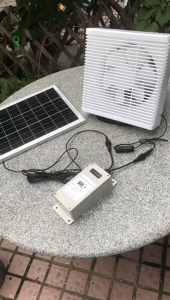 Solar Powered Exhaust Fan With Solar Panel and Batterry Ventilation Fan DC Wall-Mounted Solar Exhaust Fan For Kitchen Bathroom with Louvered Design