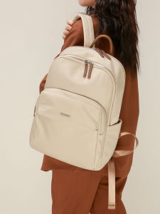Large Capacity Womens Backpack Fashionable Commuter Travel Laptop Bag Lightweight Oxford Cloth Casual Zipper Closure Backpack