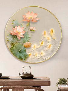 Bộ Khâu Chữ Thập Hình Hoa Sen Và Cá Mới 2025 Khóa Kéo Phòng Khách Modern Bedroom Restaurant Khâu Tự Làm Từ Vải Cotton