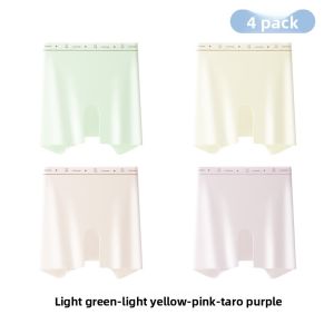 miiow | Girls Safety Pants Ice Silk Flat Angle Underwear Prevent Exposure Children Summer Thin Ice Silk Shorts Bottoms Three-in-One Baby Briefs