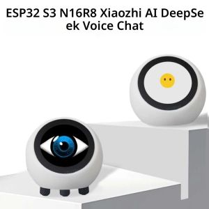 หุ่นยนต์สนทนาด้วยเสียง DeepSeek XiaoZhi AI พร้อมหน้าจอ LCD หุ่นยนต์ผู้ช่วยอัจฉริยะ นาฬิกาอิเล็กทรอนิกส์รูปทรงตา ของตกแต่งบ้าน