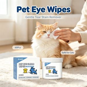 60Pcs Pet Tear Stain Remover Wipes Eye Cleaning Wipes For Cats Dogs Eliminate Eye Odor Relieve Eye Discomfort Pet Grooming Wipes