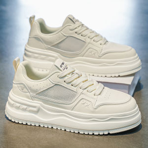 CVPAJ | Men Youth Thick Sole Breathable White Sneakers