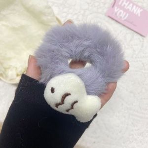 Stuffed Fish Hair Band Minimalist Girl Cute Hair Rope Sweet Furry Hair Accessories Soft and Adorable Fall and Winter Rubber Band