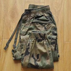 Summer Mens Pure Cotton Workwear Pants Welding Resistant Worn-Resistant Loose Fit Trousers with Cargo Pockets Casual Camo Work Pants