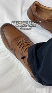 SURE FEET Men’s Slip-On Leather Casual Shoes | Brown & Blue | Smart & Comfortable Office Loafers | Genuine 100% Leather