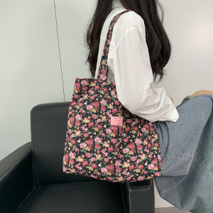 Retro Stylish Flower Print Canvas Bag