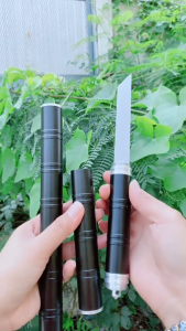 มีดทำอาหาร มีดทำครัว มีดอเนกประสงค์ มาพร้อมกระบอกเก็บมีด ด้ามอลูมีเนียมกันลื่น