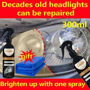 【After repairing like new】300ml refurbishment headlight head light restoration kit No damage to headlights repair as bright as new Polishing Coat Lamp Retreading Agent Lamp Renovation Liquid Car Maintenance Car Headlight Restoration