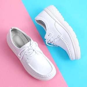 Women Nurse Shoes Rocking Shoes Light Thick Soled Slip Flat Shoes Nurse White Shoes Hospital Shoes