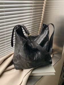 Casual Soft Leather Large Capacity Underarm Bag Womens Tote Bag Lazy Style Single Shoulder Bag Fashionable Shopping Bag Shape