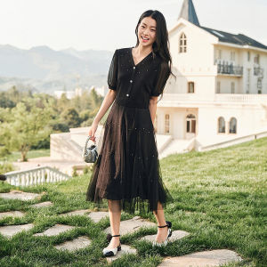 Koradior | Designed Beaded French Style Dress
