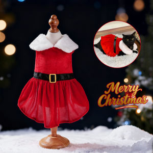 Pet Cat Christmas Dress Cute Santa Claus Outfits for Small Medium Cats Dogs Skirt Festival Dress Up Sphynx Costume Party Gifts