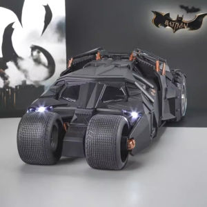 1:24 Scale Batmobile Model Classic Car Toy Metal Diecast Sound & Light Spray Fighting Vehicle Models Decoration Display Ornament