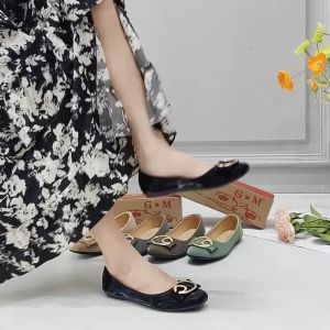 【GEVALE】Korean style elegant fashion leather office black doll shoes for women