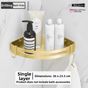 Wall-Mounted No-Drilling Bathroom Shelf Aluminum