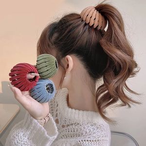 K.Store Bird Nest Style Velvet Hair Claw Scrunchies Buckle Bun Maker Ponytail