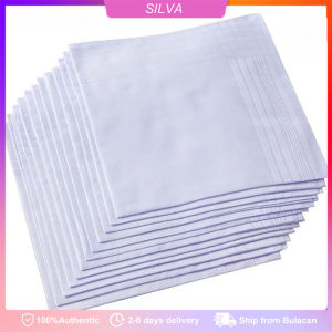 6/12 Pure White Scarf Handkerchief Pure Cotton Mens White Handkerchief DIY Solid Color Handkerchief