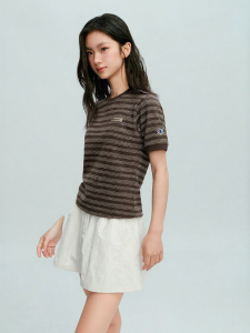 Champion | Knitted Striped Slim Fit T-shirt Women