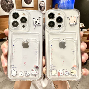 Transparent Dog And Rabbit Patterned Photo-Insertable Phone Case for  16 pro 15 17 pro Max 13 XR X Small XS Max 8 plus 7 Couples Female